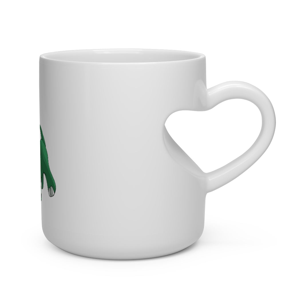 Treevetop Heart Shape Mug in white ceramic with a heart-shaped handle, perfect for hot beverages.