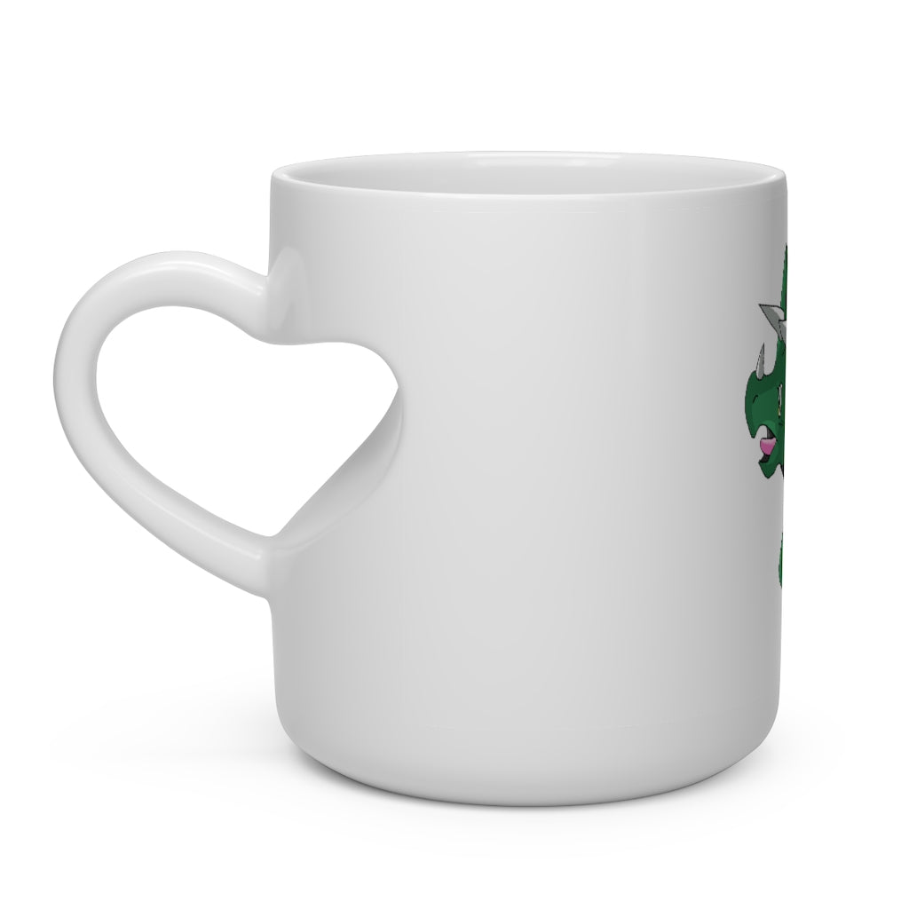 Treevetop Heart Shape Mug in white ceramic with a heart-shaped handle, perfect for hot beverages.