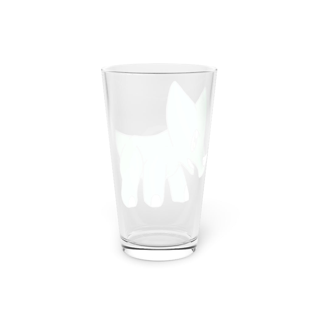 Treevetop 16oz pint glass with customizable design, showcasing clear glass and durable construction.