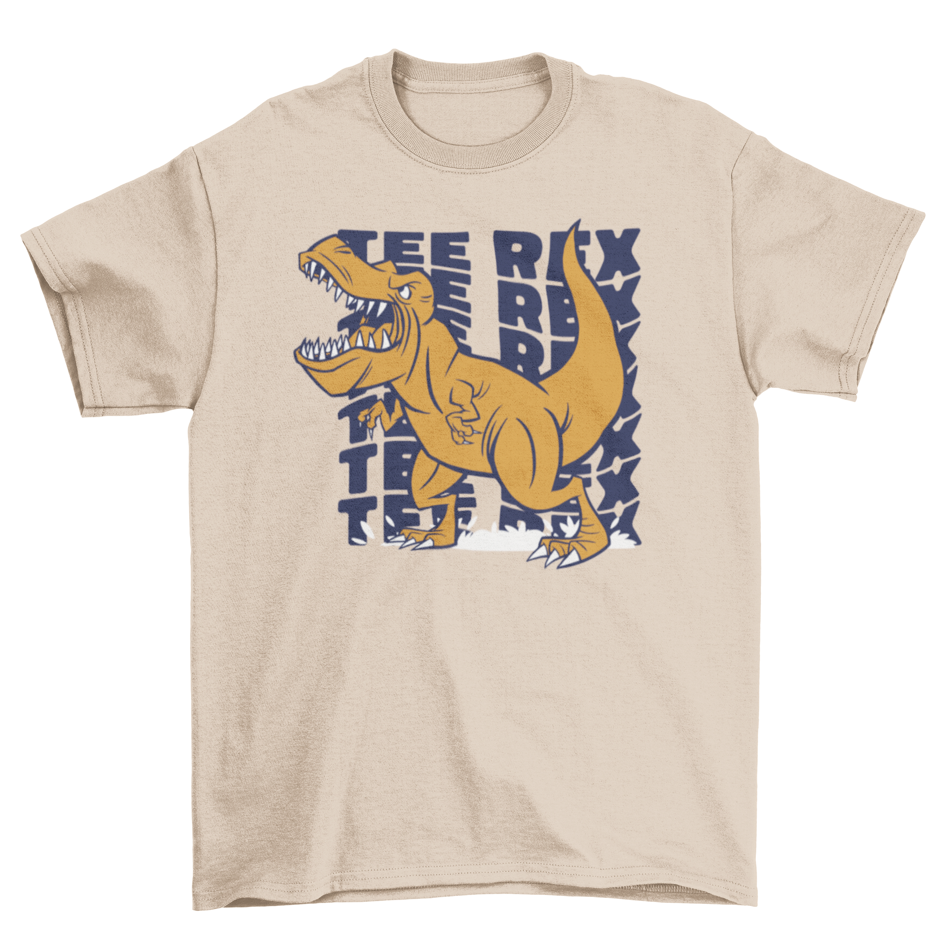 A stylish t-shirt featuring a fierce T-rex graphic and the quote 'Tee rex', perfect for dinosaur enthusiasts.