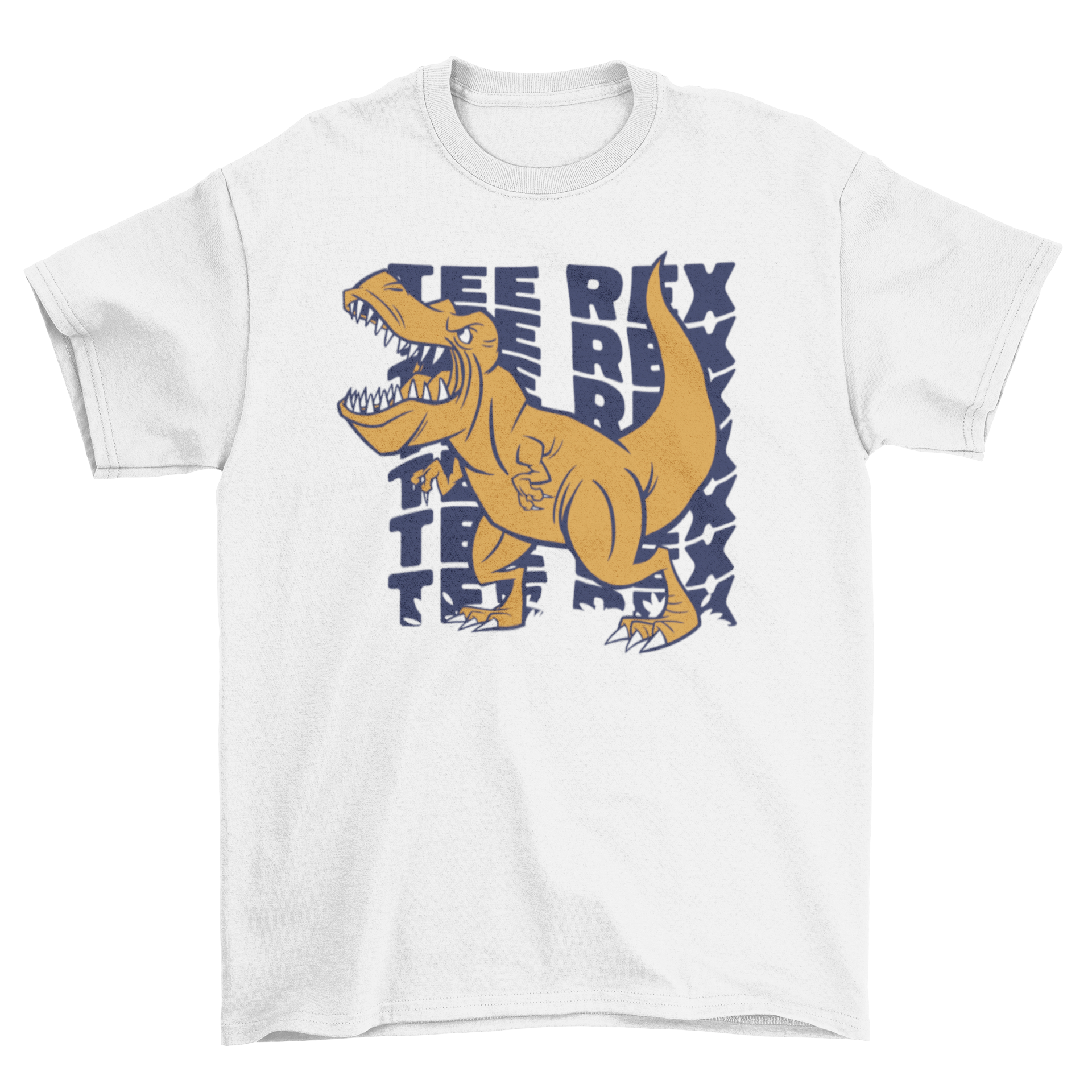 A stylish t-shirt featuring a fierce T-rex graphic and the quote 'Tee rex', perfect for dinosaur enthusiasts.