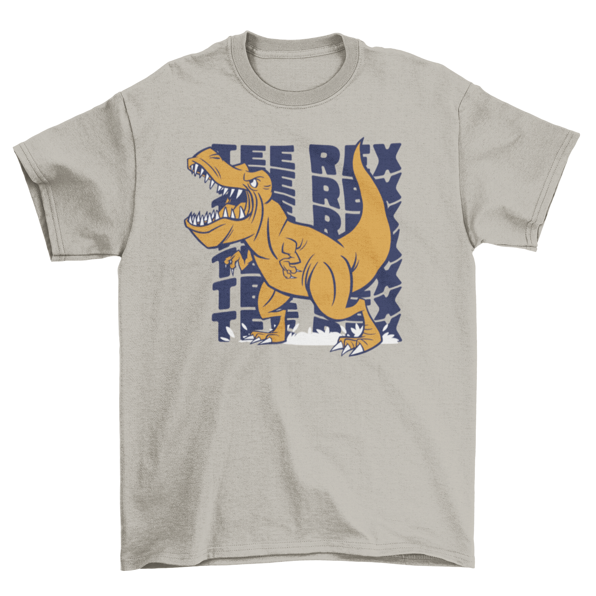 A stylish t-shirt featuring a fierce T-rex graphic and the quote 'Tee rex', perfect for dinosaur enthusiasts.