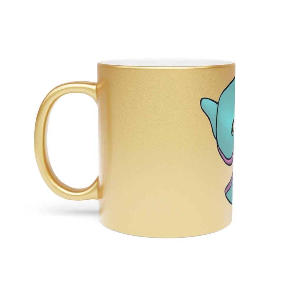 Troffle Metallic Mug in Silver and Gold finishes, showcasing personalized designs and a comfortable C-handle.