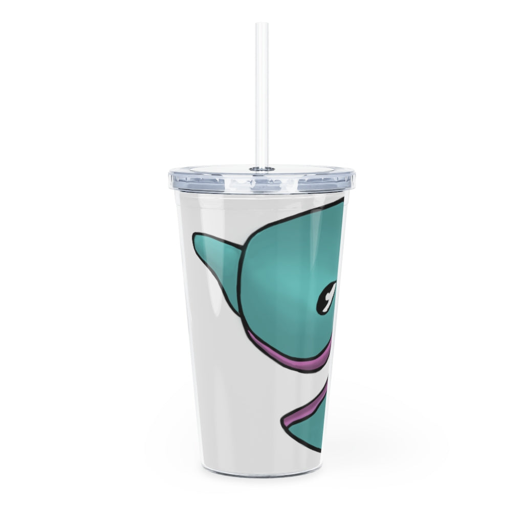 Troffle Plastic Tumbler with Straw, featuring a customizable design, lid, and straw, perfect for events and personal use.