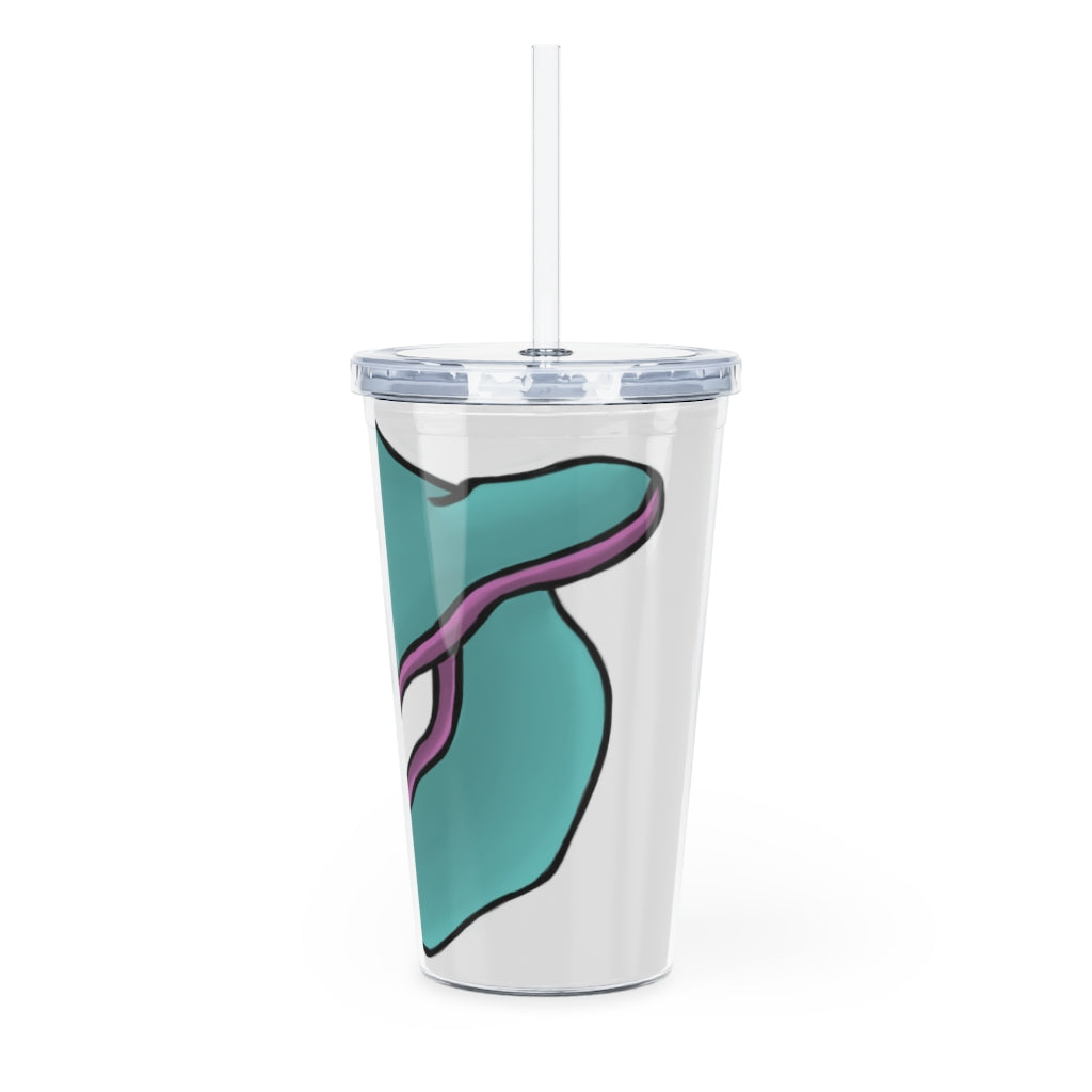 Troffle Plastic Tumbler with Straw, featuring a customizable design, lid, and straw, perfect for events and personal use.