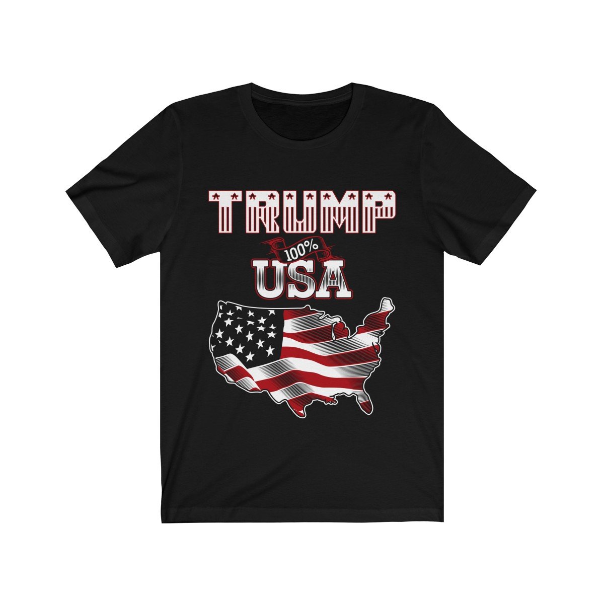 Trump 100% USA t-shirt in soft cotton, featuring a retail fit and tear-away label, perfect for casual wear.