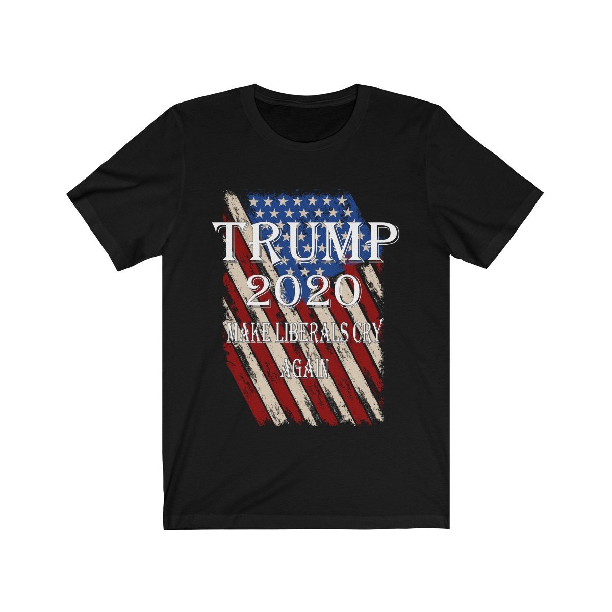 Trump Make Liberals Cry Again t-shirt in soft cotton, featuring a bold political statement, perfect for casual wear.