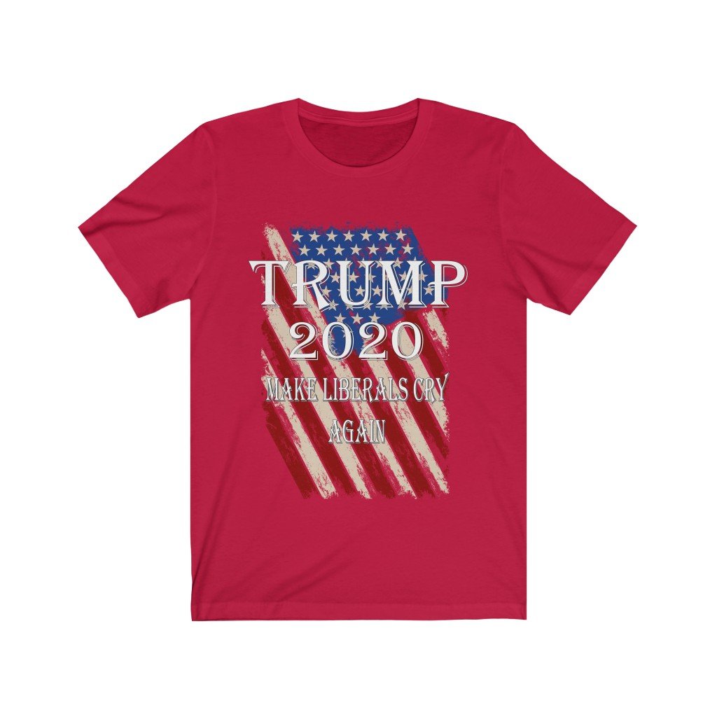 Trump Make Liberals Cry Again t-shirt in soft cotton, featuring a bold political statement, perfect for casual wear.