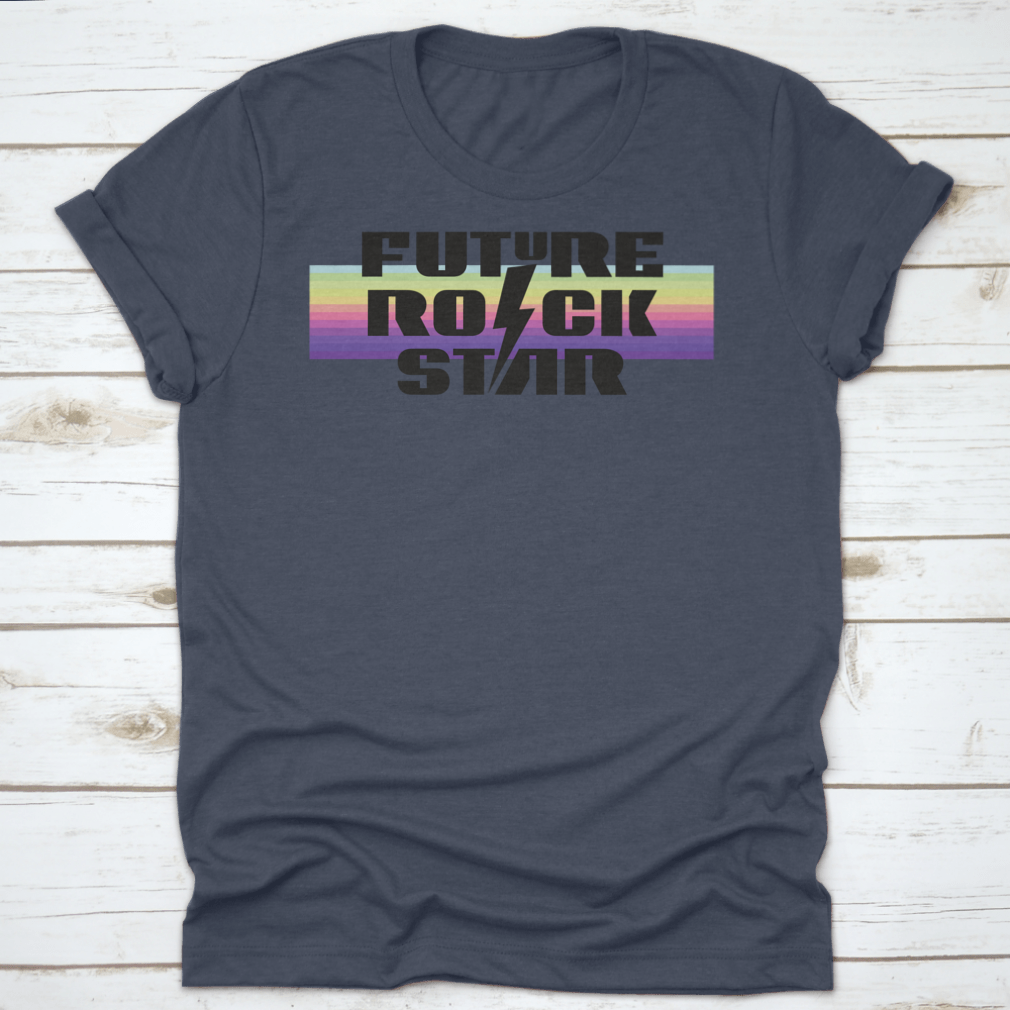 A stylish Future Rock Star T-shirt made from 100% cotton, featuring a classic fit and midweight fabric, perfect for music lovers.