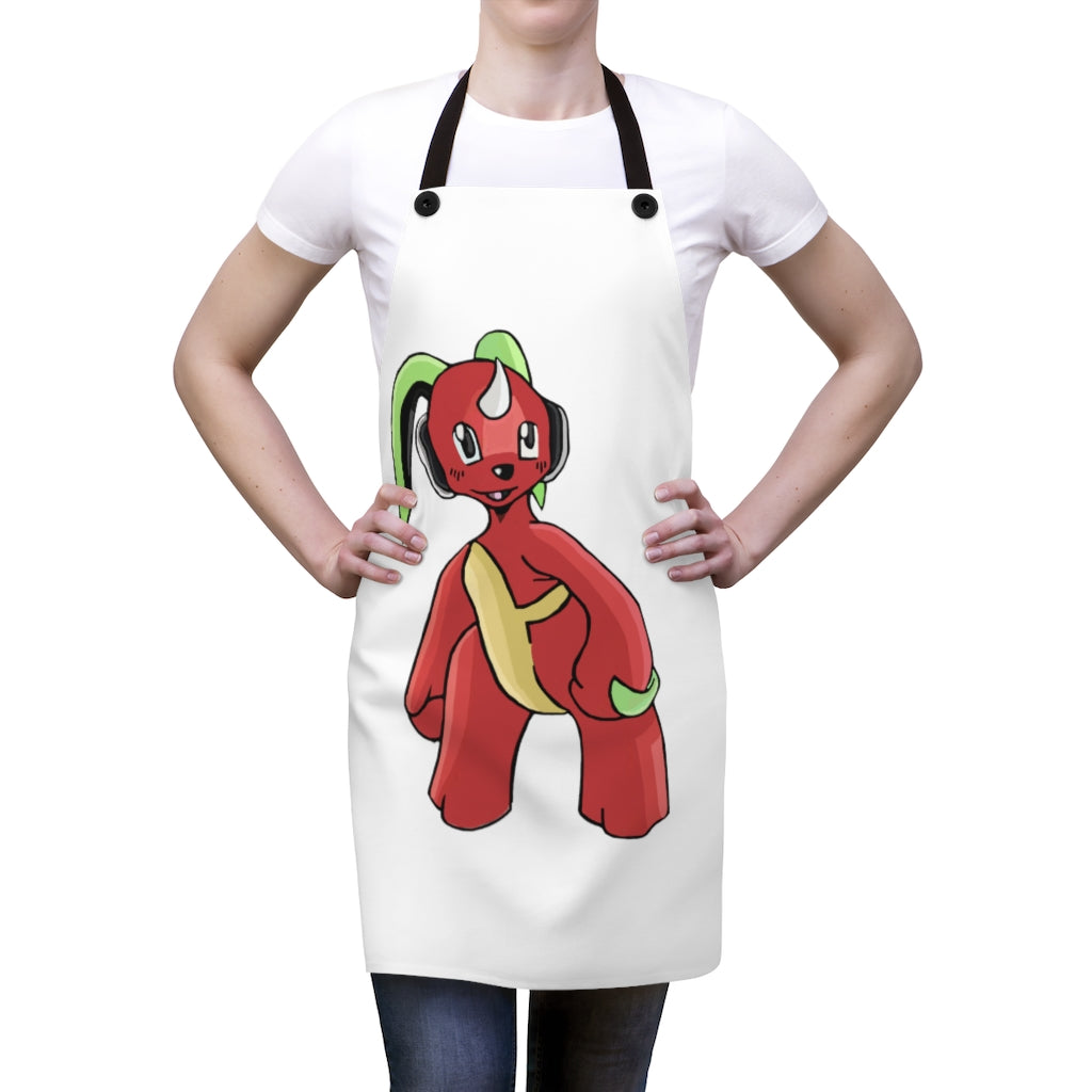 Stylish Tsosti Apron made of durable polyester with black detachable twill straps, featuring a customizable one-sided print.