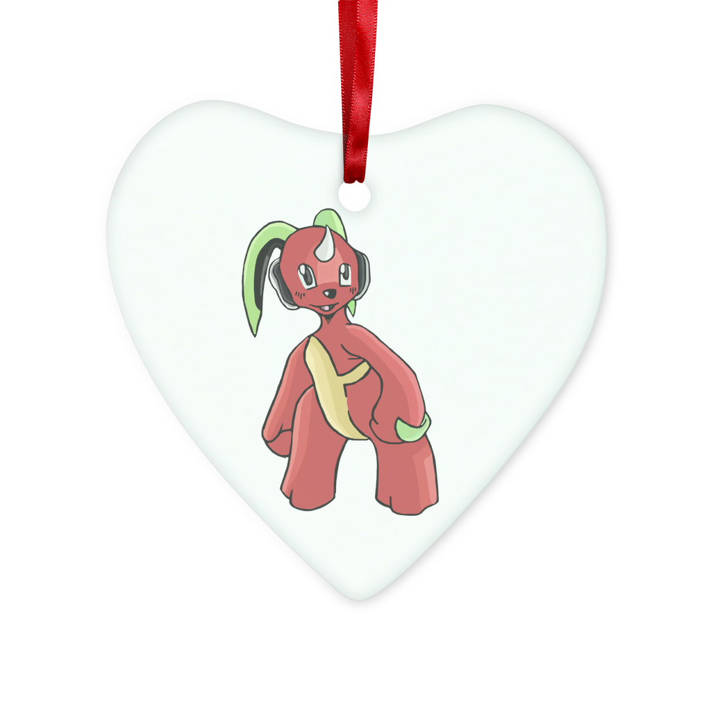 Tsosti Glass Hanging Ornament in round and heart shapes, featuring a red ribbon and gold string, beautifully packaged in a white box.