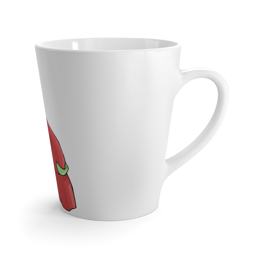 Tsosti Latte Mug in white ceramic with rounded corners and C-handle, showcasing high-quality sublimation printing.