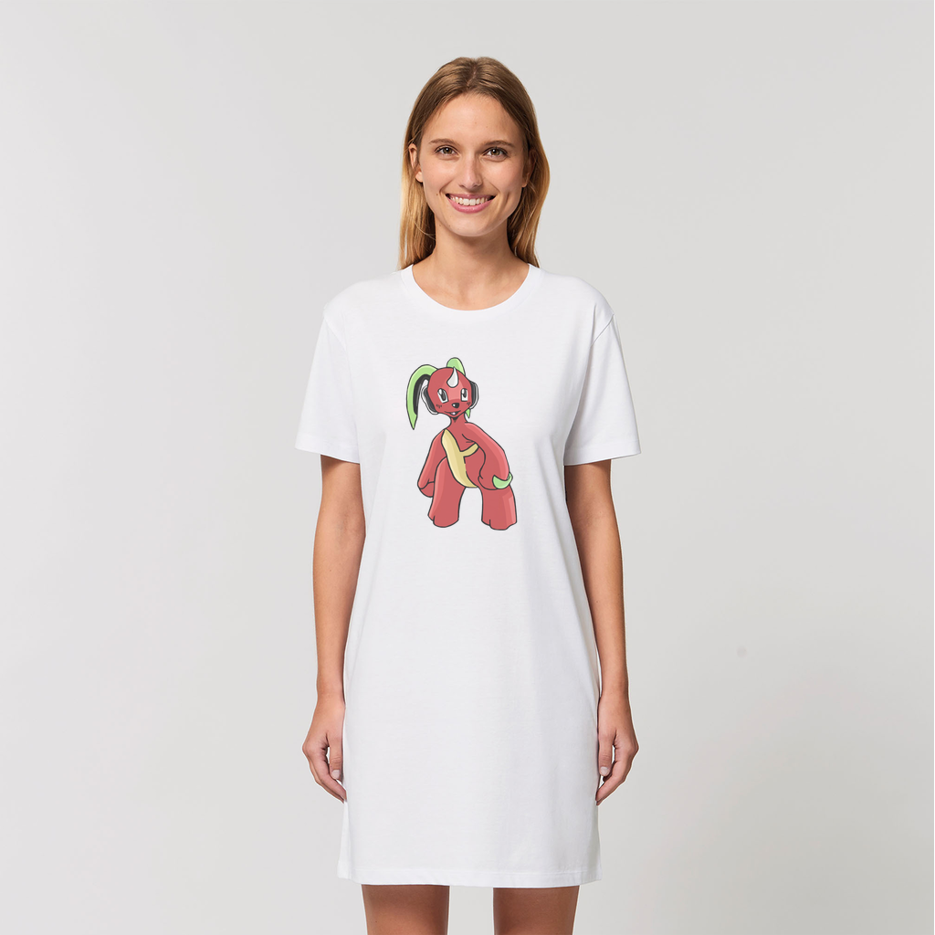 Tsosti Organic T-Shirt Dress made from 100% organic cotton, featuring a stylish set-in sleeve design and soft-hand feel.