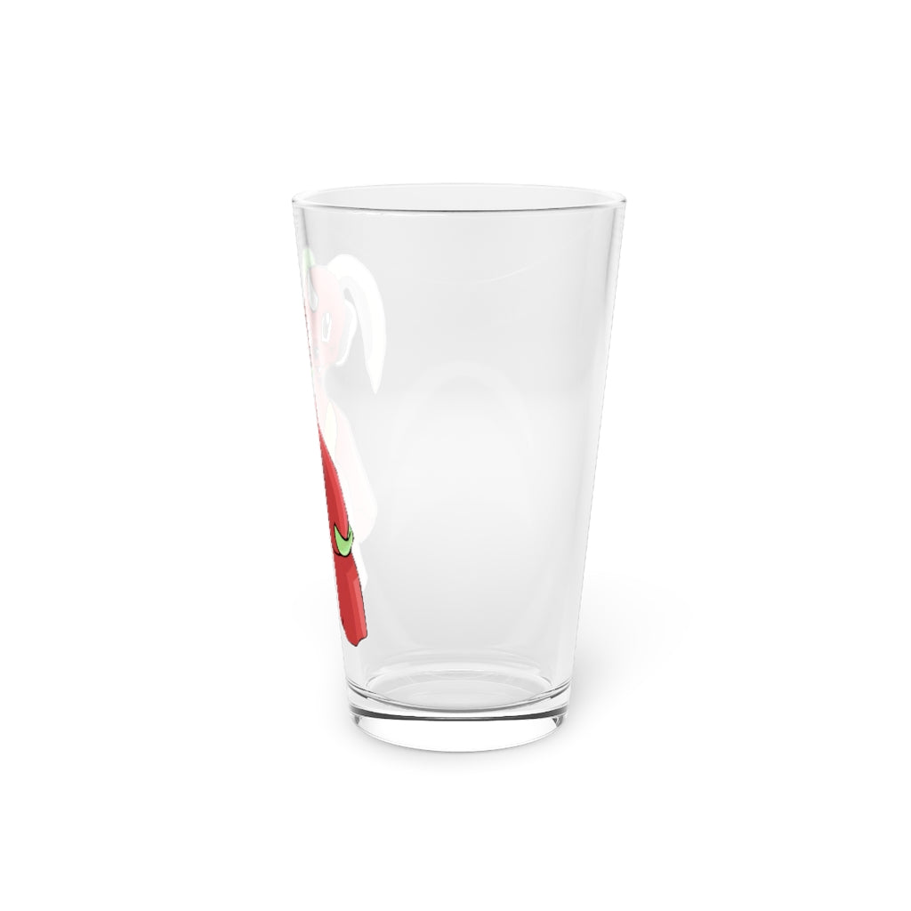 Tsosti Pint Glass, 16oz, clear glass with custom printed design, perfect for beverages.