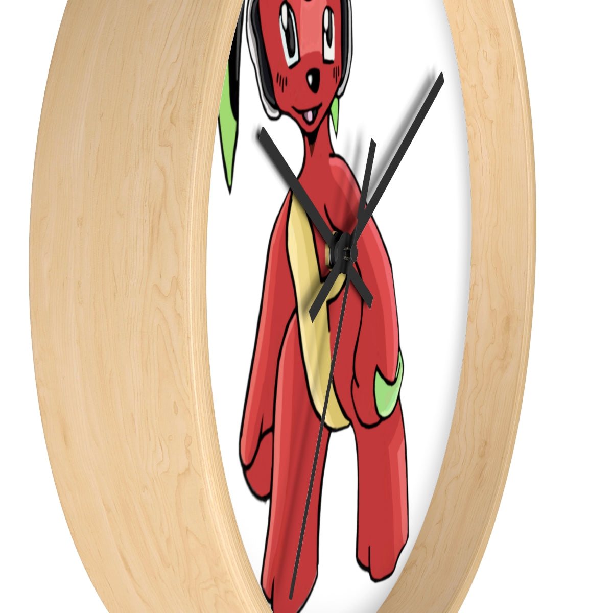 Tsosti Wall Clock featuring a wooden frame and plexiglass face, designed for indoor use with a silent mechanism.