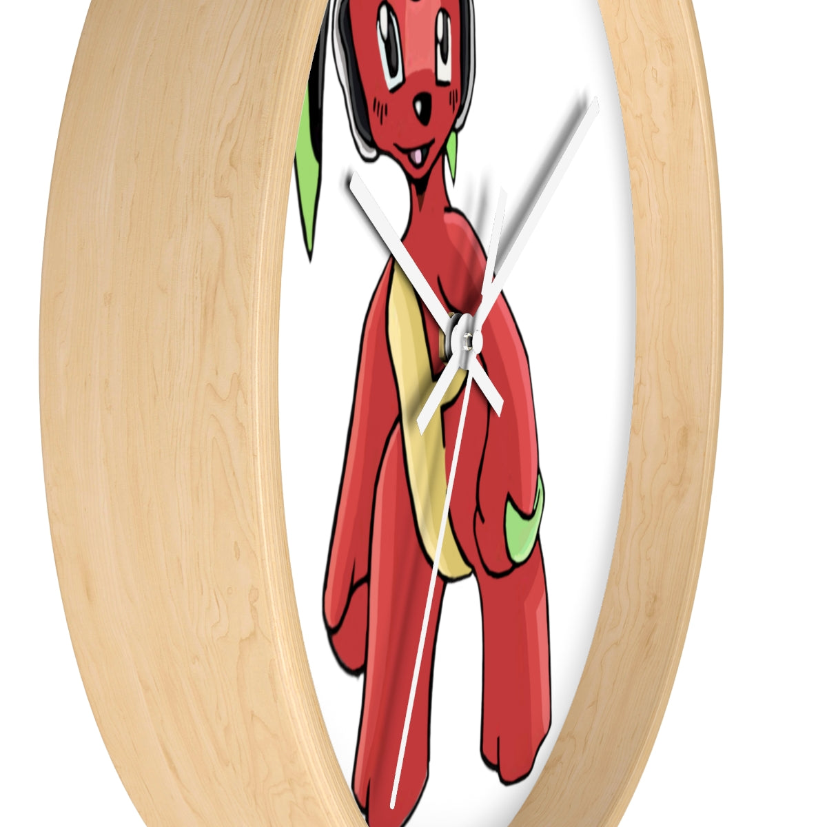 Tsosti Wall Clock featuring a wooden frame and plexiglass face, designed for indoor use with a silent mechanism.