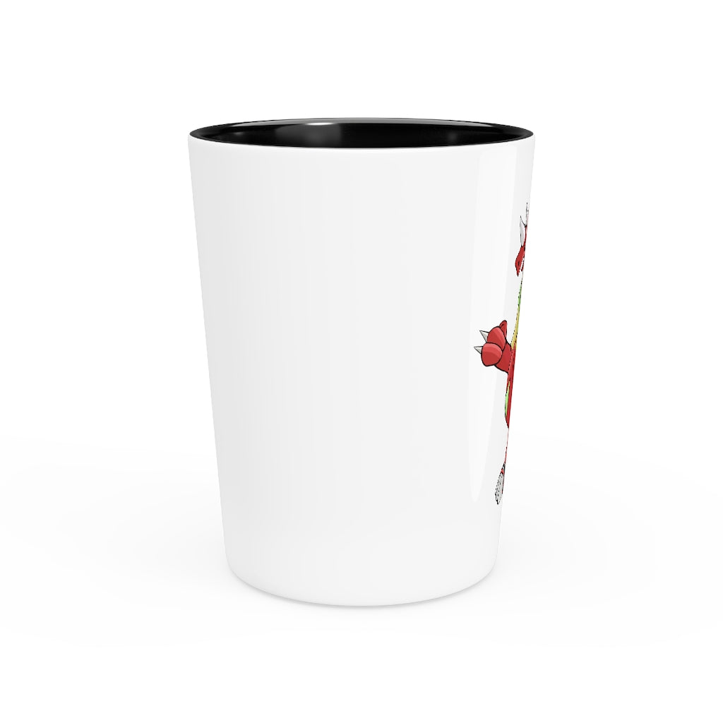 Tsostibird Shot Glass with customizable white or black interior, made of ceramic, perfect for gatherings and personalized gifts.