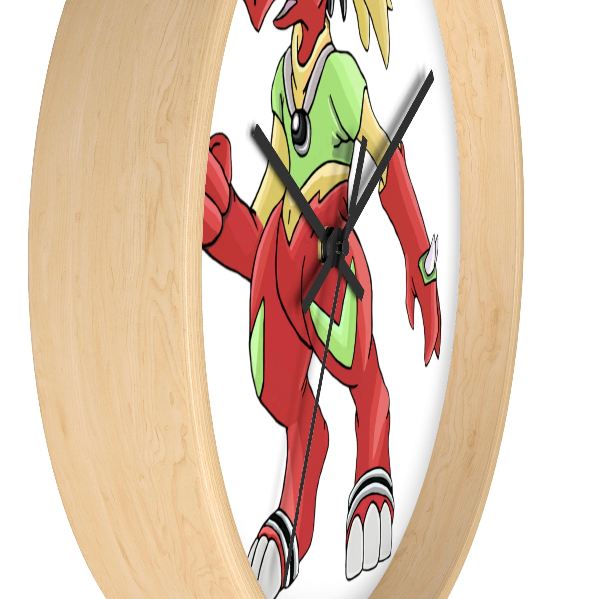 Tsostibird Wall Clock with wooden frame and plexiglass face, showcasing a stylish design for home decor.