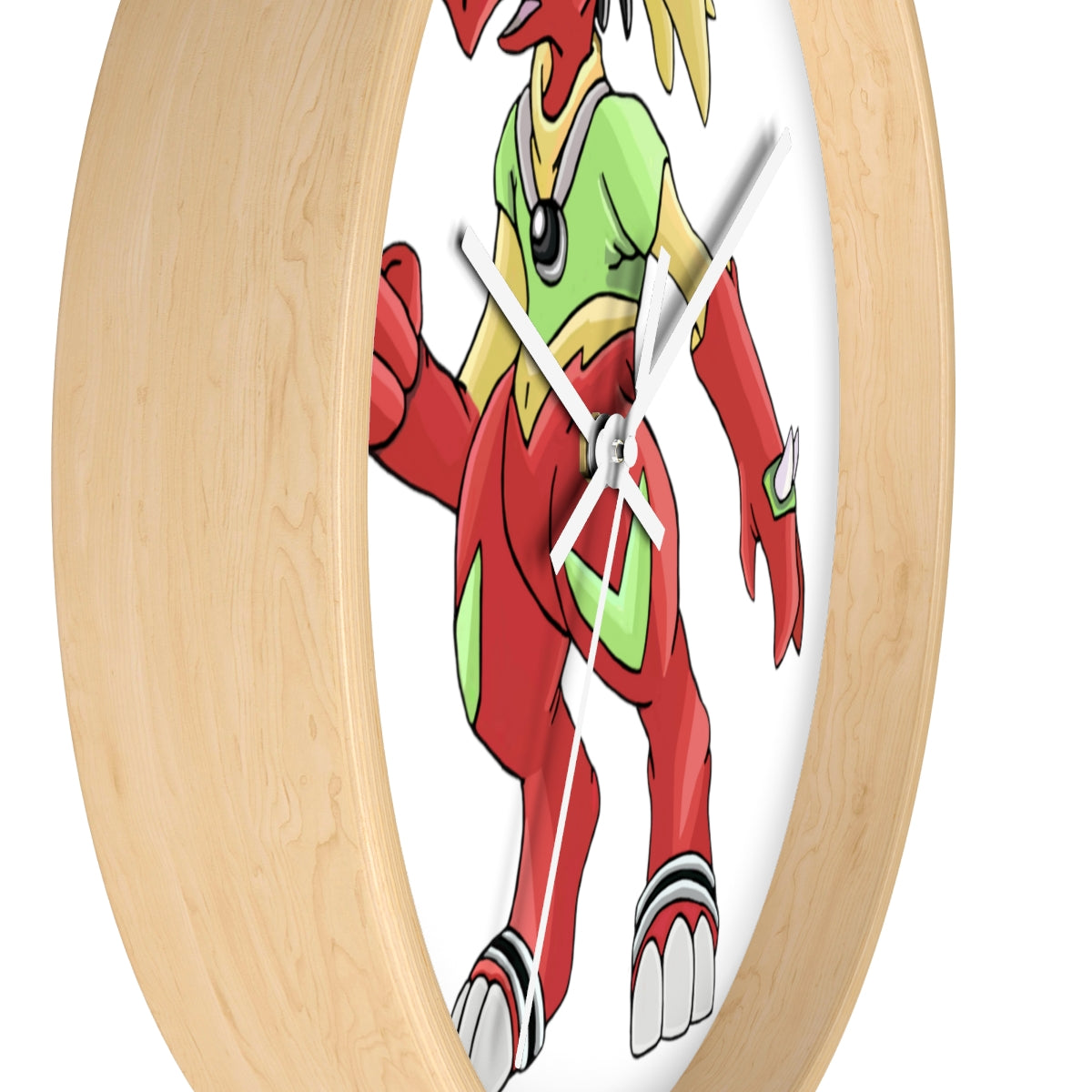 Tsostibird Wall Clock with wooden frame and plexiglass face, showcasing a stylish design for home decor.