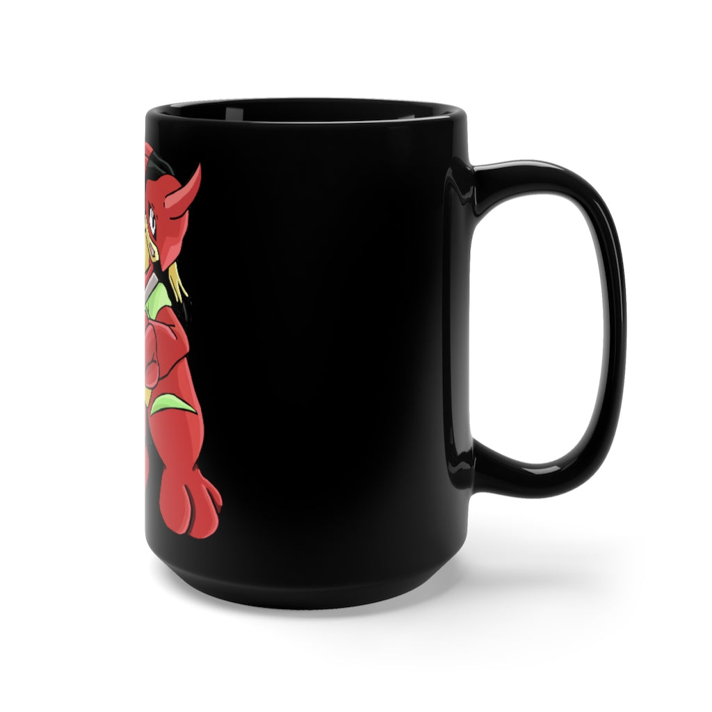 Tsostichan Black Mug 15oz featuring a sleek black ceramic design with rounded corners and a comfortable C-handle.