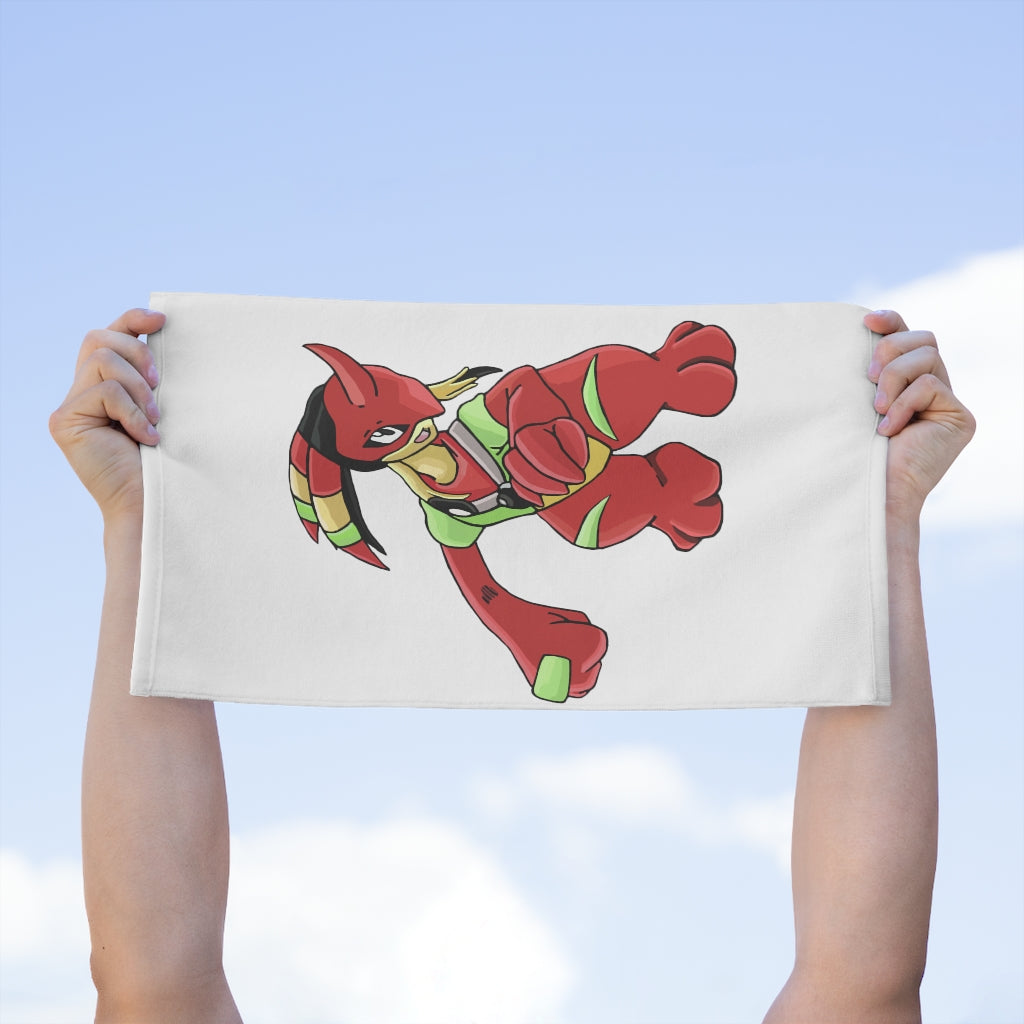 Tsostichan Rally Towel measuring 11x18 inches, featuring a soft cotton backing and a printed polyester front, ideal for personalization.