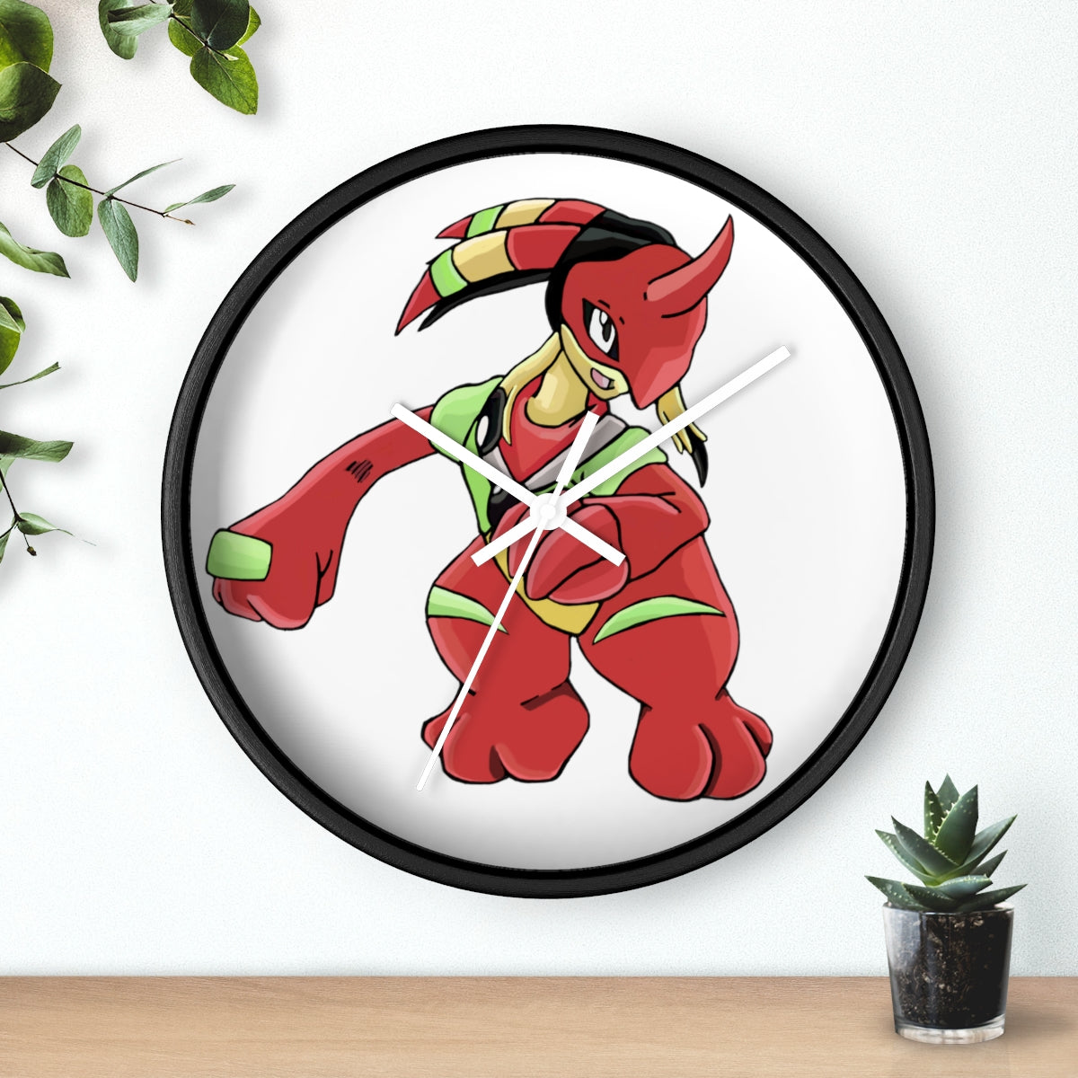 Tsostichan Wall Clock featuring a wooden frame and plexiglass face, designed for indoor use with a silent mechanism.