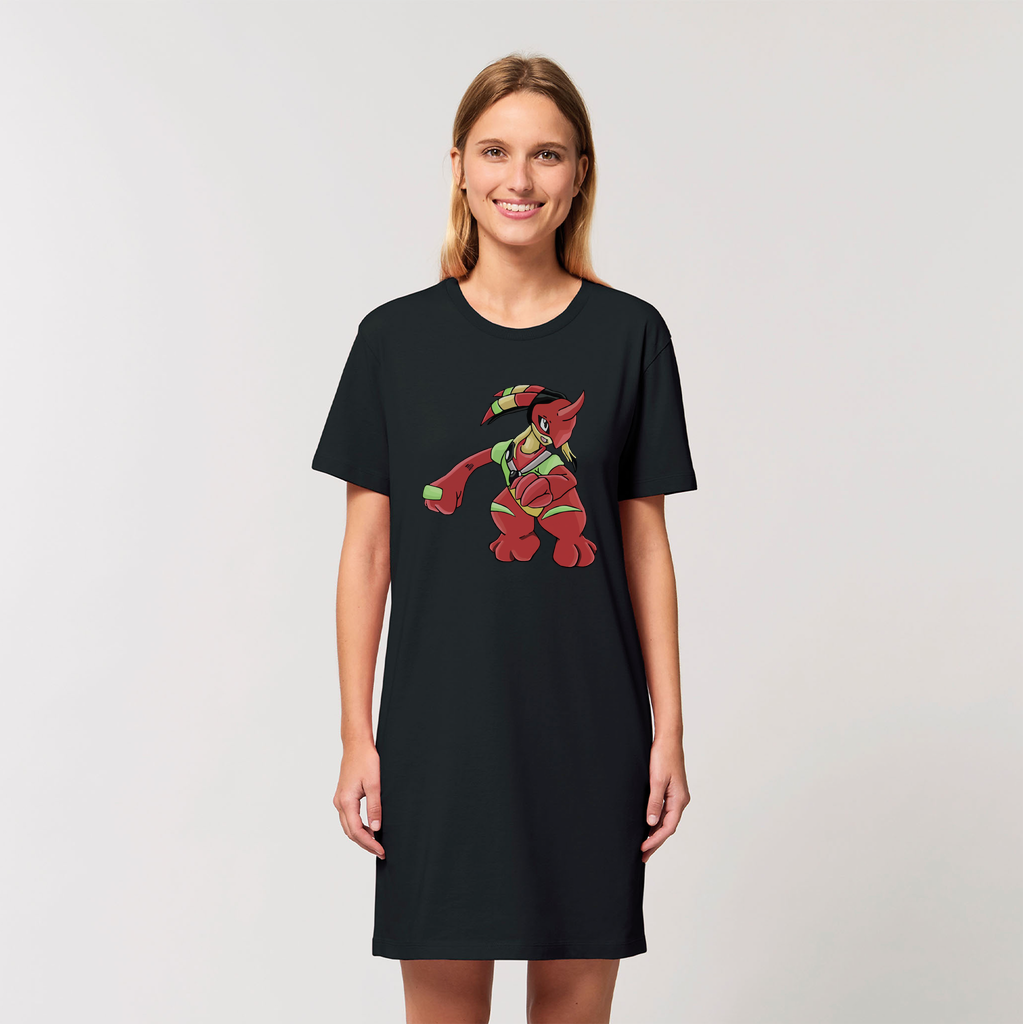 Tsostkichan Organic T-Shirt Dress made from 100% organic cotton, featuring a soft-hand feel and stylish design.