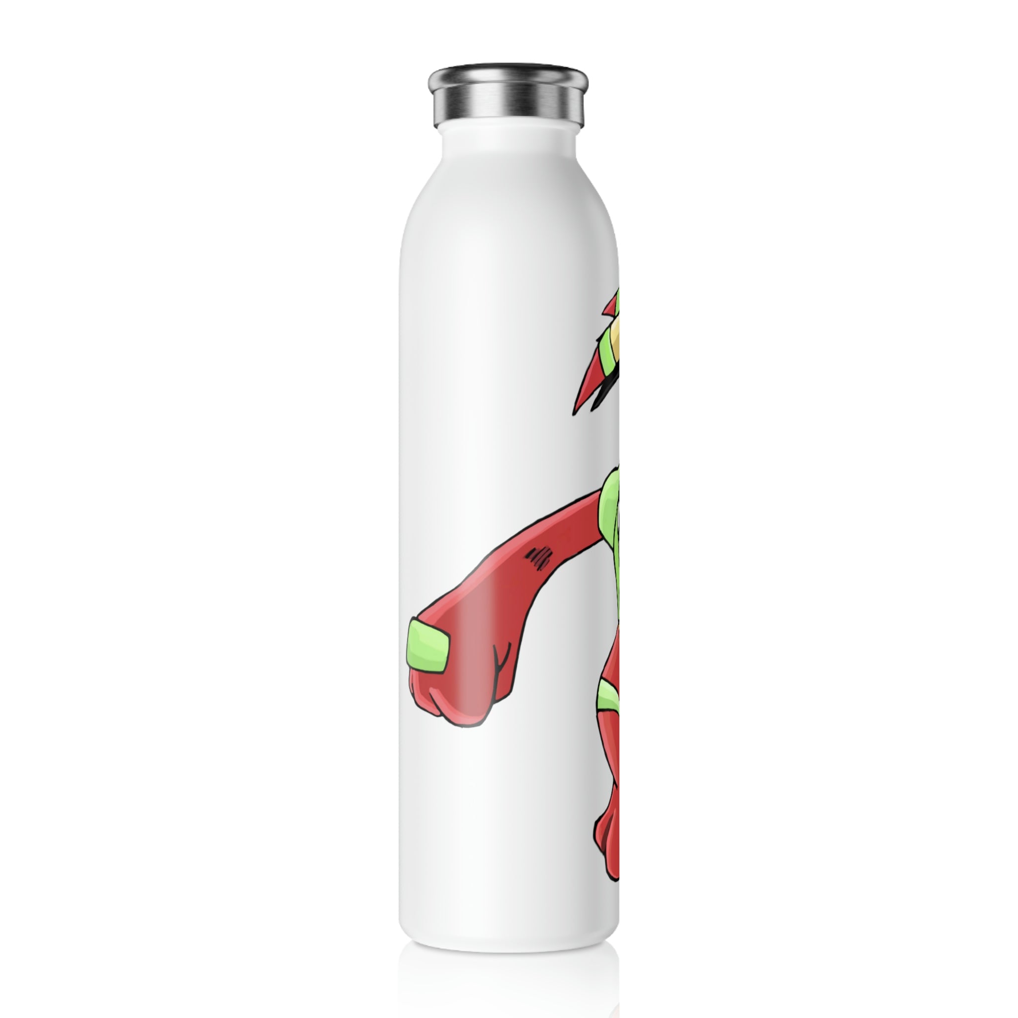 Tsostkichan Slim Water Bottle in matte finish with stylish lid, showcasing personalized designs.