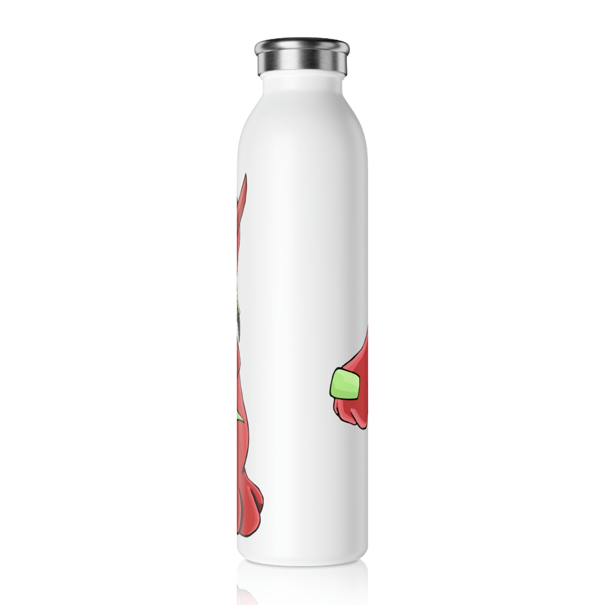 Tsostkichan Slim Water Bottle in matte finish with stylish lid, showcasing personalized designs.