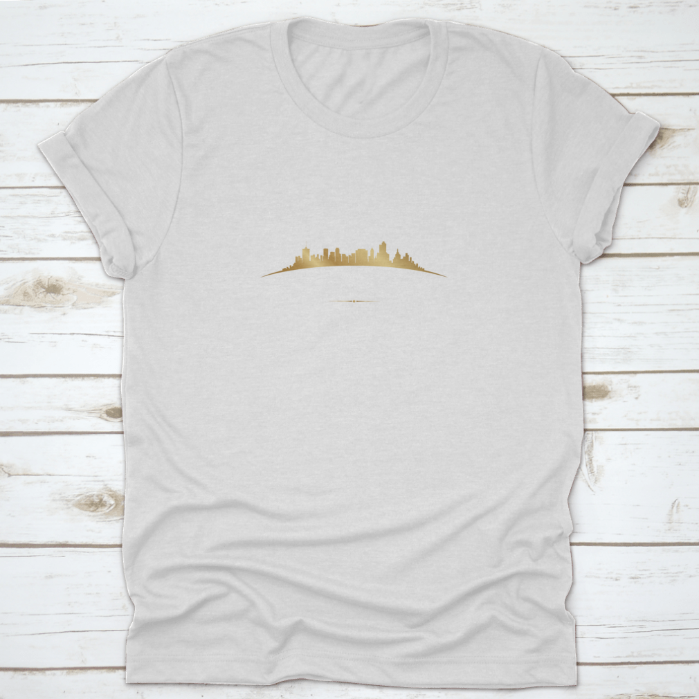 Gold silhouette vector illustration of the Tulsa, Oklahoma City skyline, showcasing iconic buildings and landmarks.