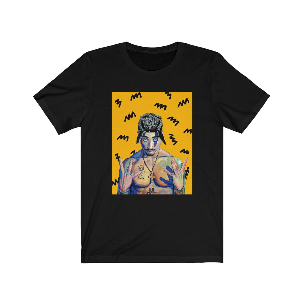 Tupac Shakur t-shirt made of soft cotton, featuring an iconic design, perfect for casual wear.