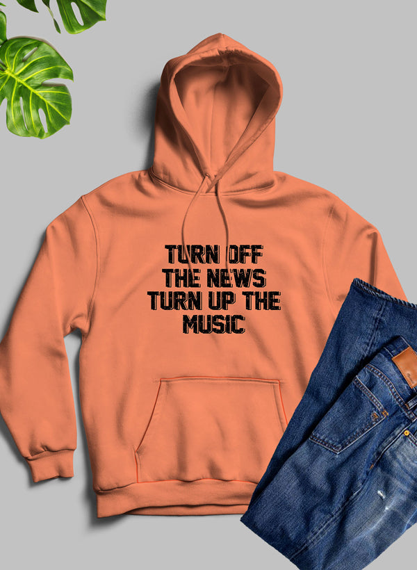 Turn Up The Music Hoodie featuring unique designs by top artists, made from cozy fleece blend material.