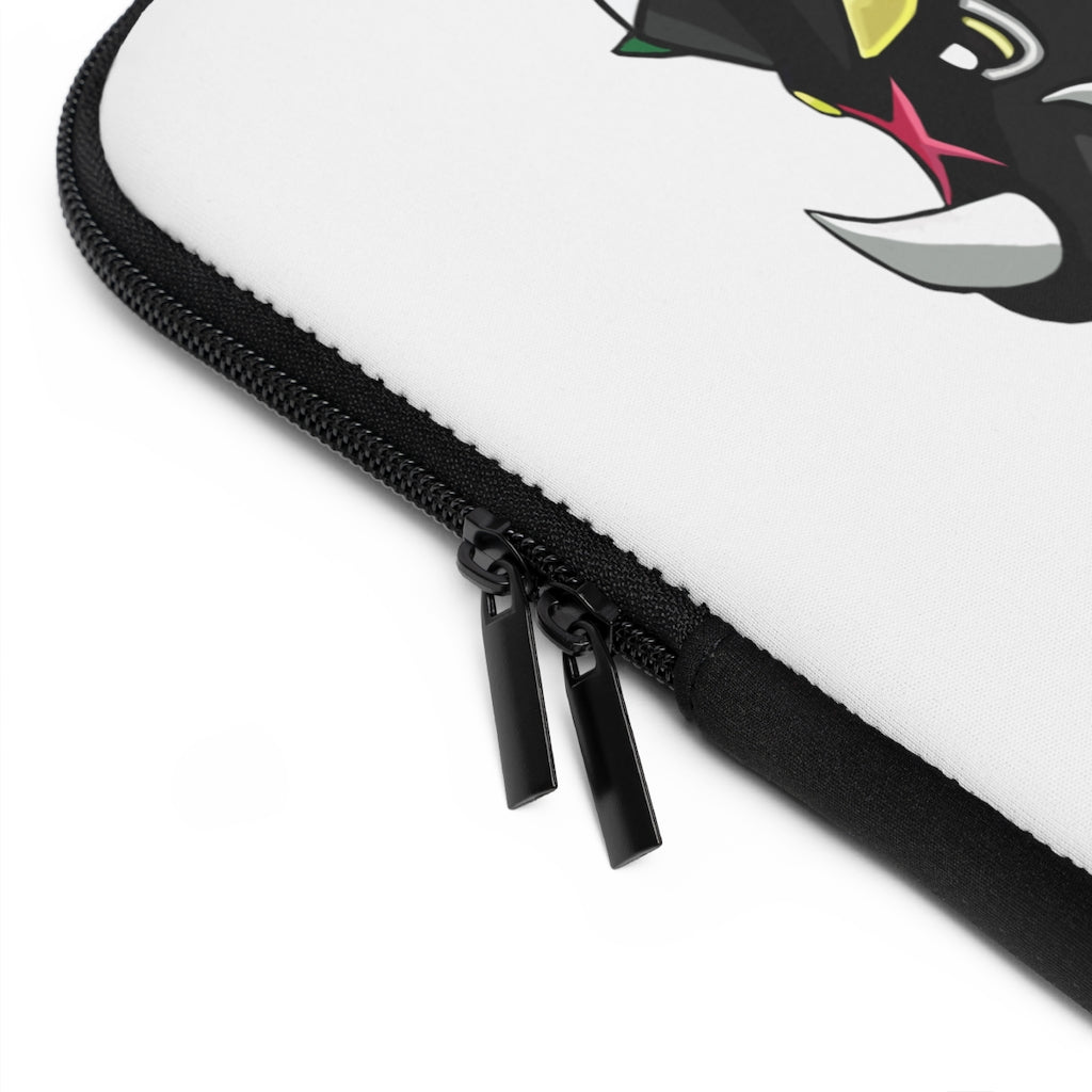 Turroxosaurus Laptop Sleeve featuring a customizable front and solid black back, designed for protection and style.