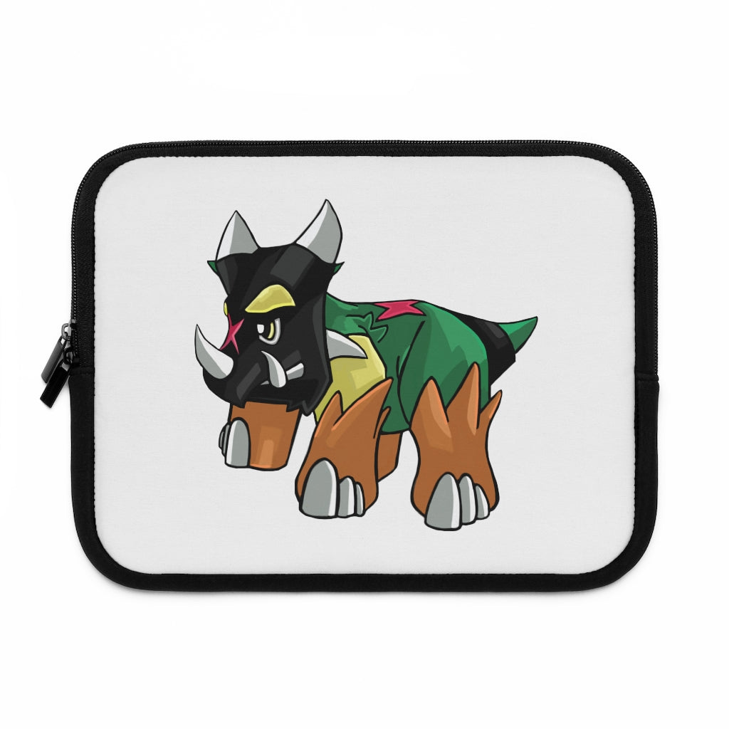 Turroxosaurus Laptop Sleeve featuring a customizable front and solid black back, designed for protection and style.