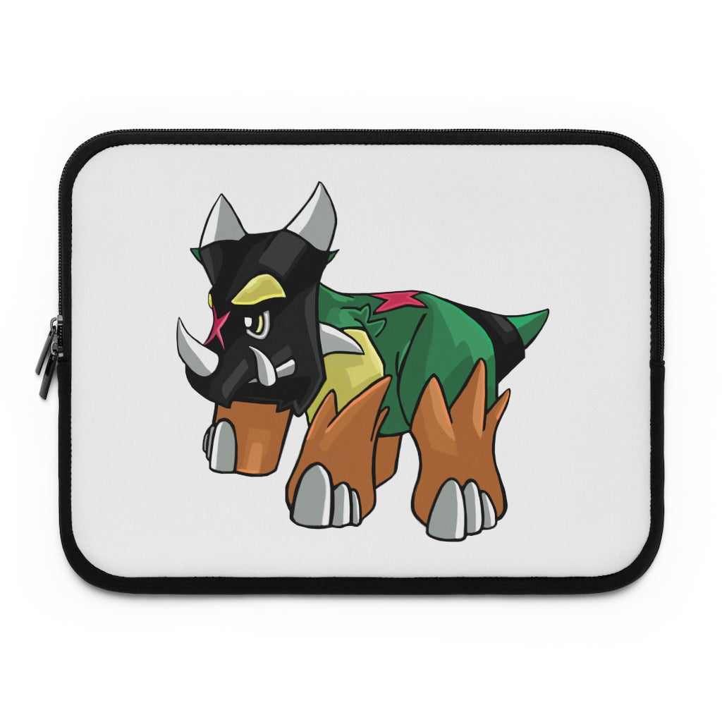 Turroxosaurus Laptop Sleeve featuring a customizable front and solid black back, designed for protection and style.