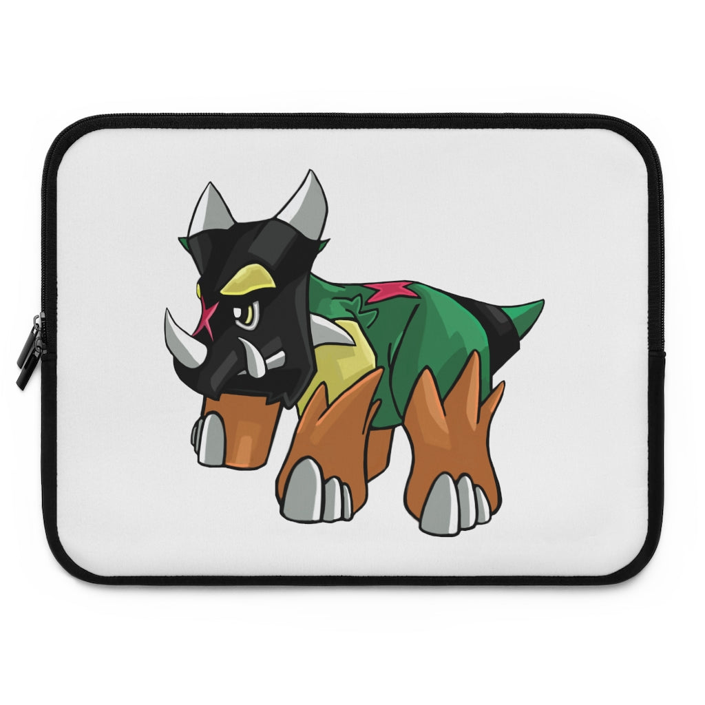 Turroxosaurus Laptop Sleeve featuring a customizable front and solid black back, designed for protection and style.