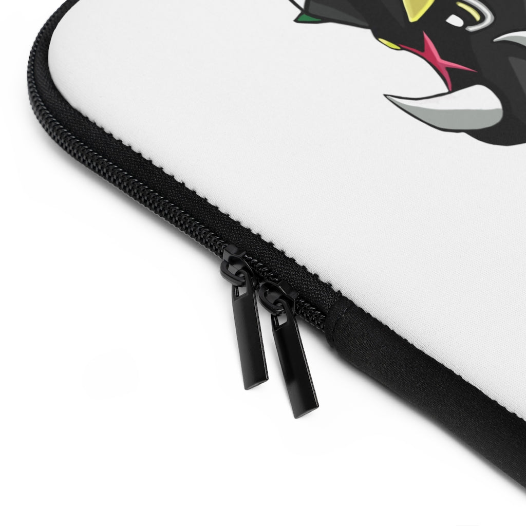 Turroxosaurus Laptop Sleeve featuring a customizable front and solid black back, designed for protection and style.