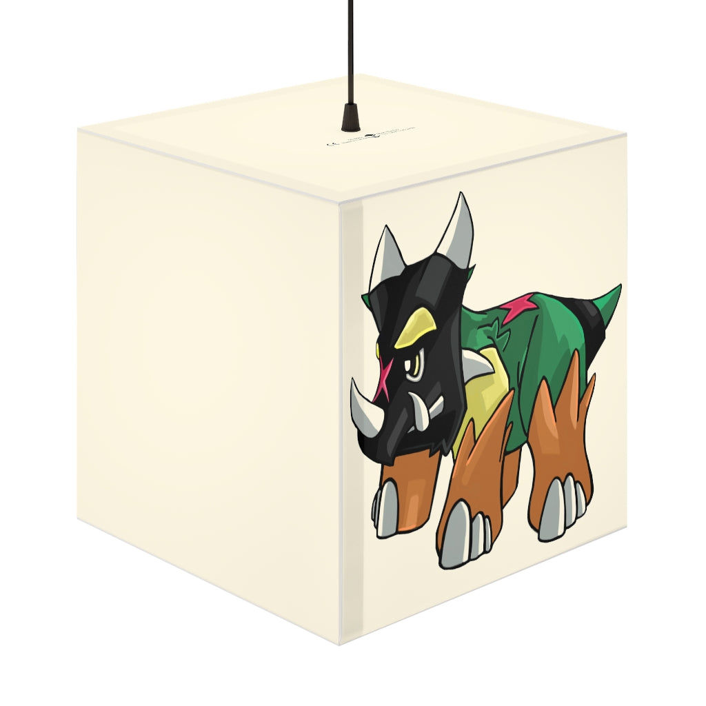 Turroxosaurus Personalized Lamp showcasing a unique cube design, perfect for indoor decoration.