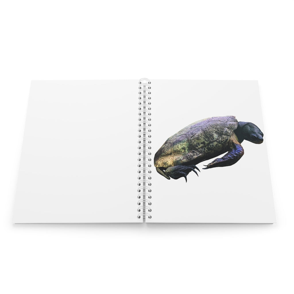 Turtle Spiral Notebook with customizable covers and wide-ruled pages, featuring a semi-gloss laminated finish.