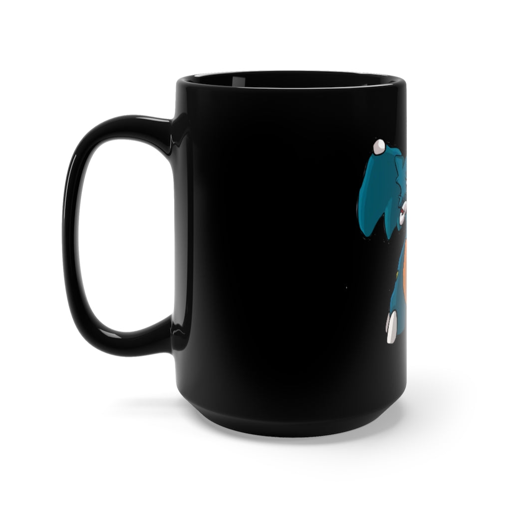 Tuskhann Black Mug 15oz featuring a sleek black ceramic design with rounded corners and a comfortable C-handle, perfect for coffee and tea lovers.