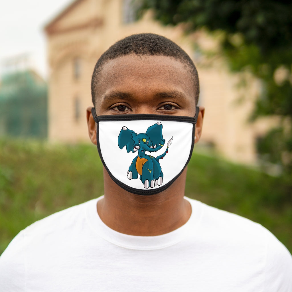 Tuskhann Mixed-Fabric Face Mask featuring a black outer edge and earloops, with a durable polyester exterior and soft cotton interior.