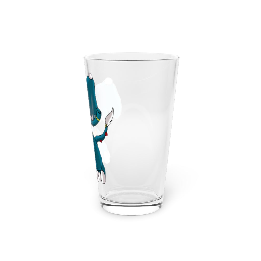 Tuskhann Pint Glass, 16oz, clear glass with customizable design, perfect for beverages.