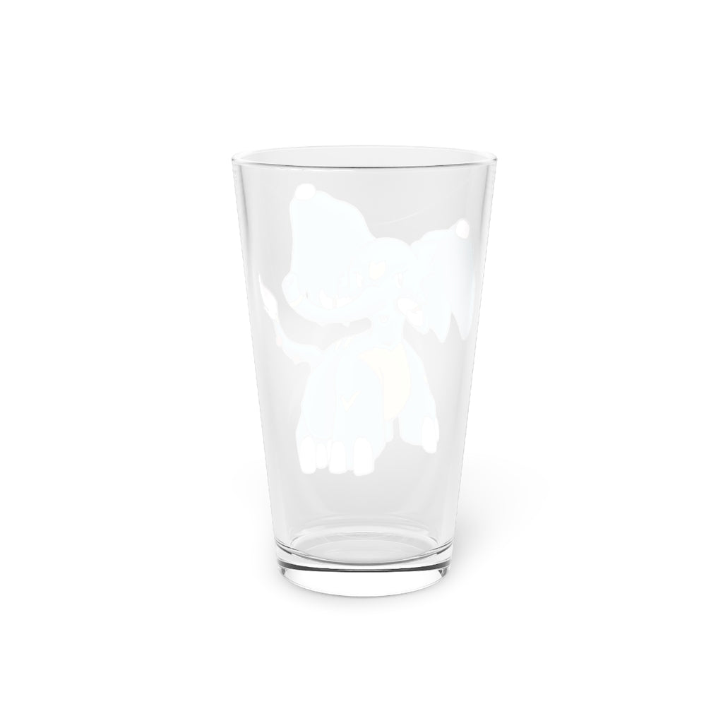 Tuskhann Pint Glass, 16oz, clear glass with customizable design, perfect for beverages.