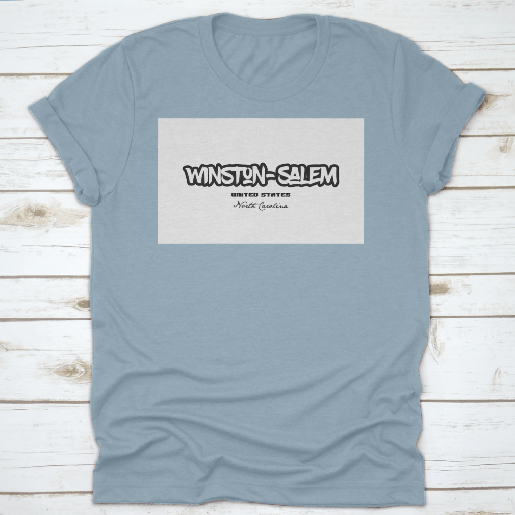 Stylish cotton t-shirt featuring typography design of Winston Salem, NC, showcasing city pride.