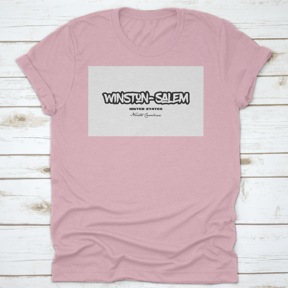 Stylish cotton t-shirt featuring typography design of Winston Salem, NC, showcasing city pride.