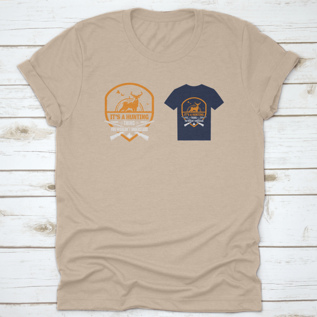 Typography vector graphic t-shirt featuring a hunting theme, made from 100% cotton with a classic fit and midweight fabric.