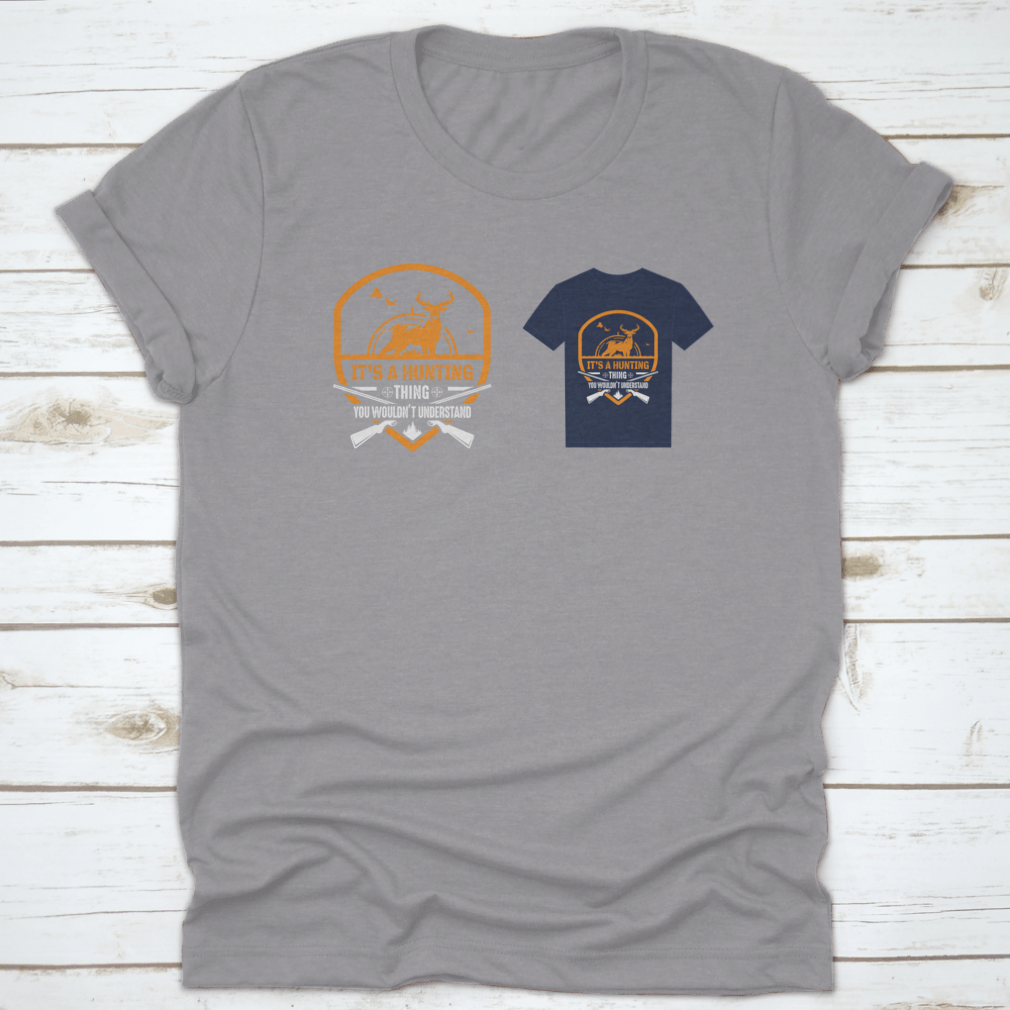 Typography vector graphic t-shirt featuring a hunting theme, made from 100% cotton with a classic fit and midweight fabric.