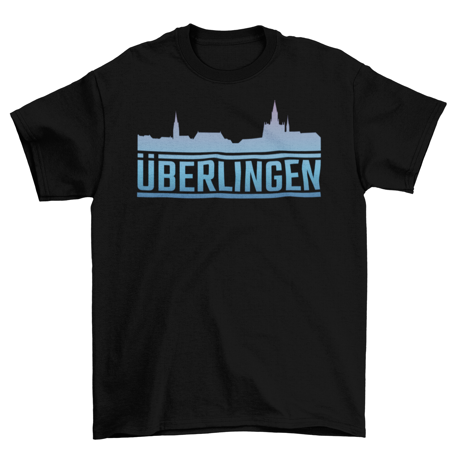 Uberlingen skyline t-shirt featuring a detailed city skyline design, perfect for casual wear.