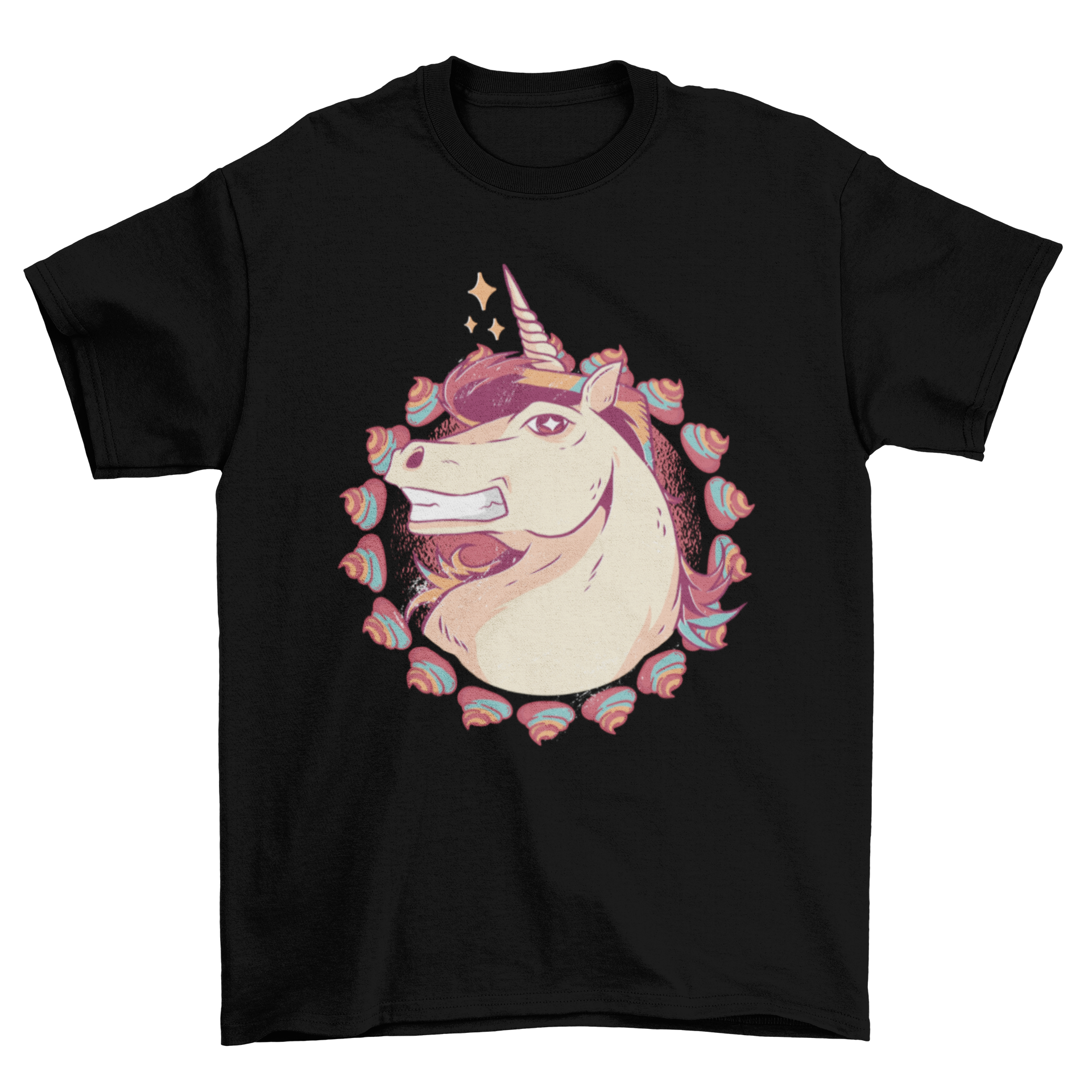 Colorful Unicorn Hairstyle T-shirt featuring a unicorn with a trendy mullet hairstyle, perfect for unicorn lovers.