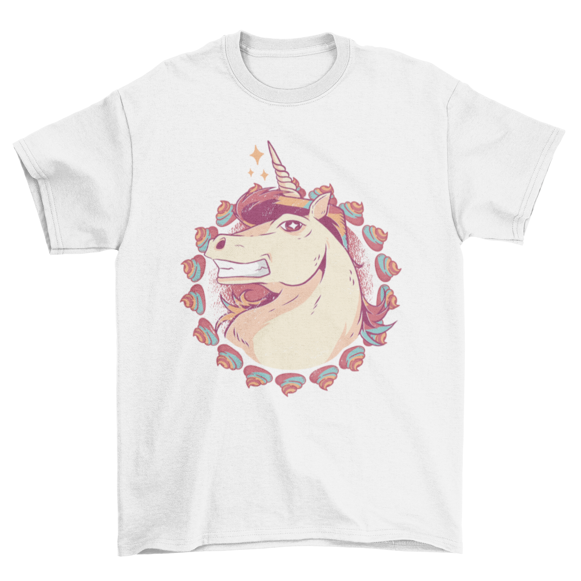 Colorful Unicorn Hairstyle T-shirt featuring a unicorn with a trendy mullet hairstyle, perfect for unicorn lovers.